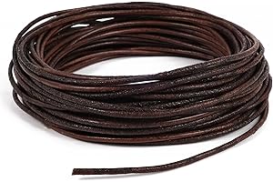 ‎RUBY Ruby ca. 10m x 3mm Echtes Lederband Lederriemen,Classic Lederband Kette,Lederbänder für Ketten,Lederschnur für DIY-Schmuck Wie Armbänder,Halsketten und Uhrenarmbänder (öliges Braun-10m)