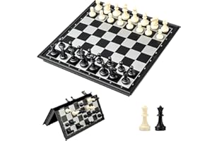 EACHHAHA Jeu D'échecs, Echiquier Magnetique, Echecs de Voyage Pliable et Portable, Jeu de Société pour Enfants et Adultes