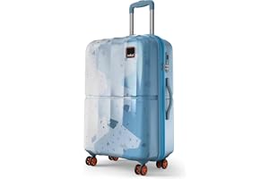 Safari Tazzo 8 Wheels 66cm Medium Size Trolley Bag, Hard Case Polycarbonate, 360 Wheeling Small Check in Luggage, Suitcase for Travel, Trolley Bags for Travel, Printed