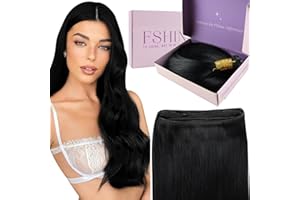 Fshine Geniale Tessitura Ultra Sottile Capelli Tessitura Extension Bundle Aggiornato Remy Capelli Nero Corvino 50 g 45 cm Umani Naturali Leggeri Estensioni per Capelli Geniale Matassa