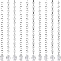 10 Catene Di Perline Acriliche Cristallo - 1m Cadauna, Decorazioni Luminose Per Matrimoni, Lampadari, Tende - Foto 10