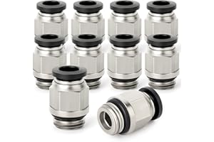 TAILONZ PNEUMATIC Racor recto de 4 mm de diámetro exterior x 1/8 pulgada rosca G con junta de estanqueidad PCG4-01 (paquete de 10)