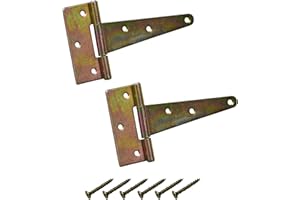 BRESKO Kreuzgehänge verzinkt Scharnier Torband Türband Ladenband T-Scharniere T-Bänder 2er Set mit Schrauben (125x35x80 mm)