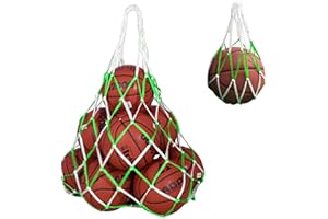 Pumuky Ballnetz, 2 Stück, für 10 – 15 Bälle, Tasche aus Nylon, wiederverwendbar, mit Kordelzug, für Basketball, Fußball und Volleyball