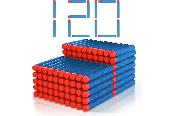 120 stycken pilar, för nerf-pilar | Skumpilar för N-Strike Elite Series Blasters, för Nerf Blaster Dart tillbehör (7,2 x 1,3 cm)