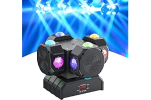 WZYBUTA Moving Head LED 200W Beam Bühnenlicht RGBW Disco Lichter DMX512 DJ Stroboskoplicht für Bar Kneipen Partykeller Club Scheinwerfer Bühnentechnik