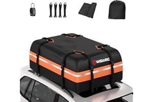 Wisamic Auto Dachbox 425 Liter Faltbar Dachtasche Wasserdicht Dachkoffer Tragbar Aufbewahrungsbox mit Anti-Rutsch Matte für Auto mit/ohne Reling zu Reisen und Gepäcktransport