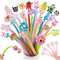 Set 15 Penne Gadget Shake Per Bambini – Penne A Dondolo Con Animali, 22,5 Cm, Mina Nera 0,5 Mm, Regali Per Compleanno E Feste