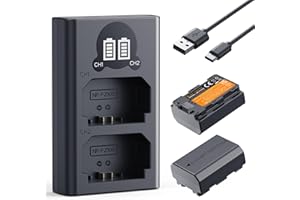 K&F CONCEPT NP-FZ100 2600mAh Batterie et Chargeur, Compatible avec Sony A7iii, A7 III, A7iv, FX3, FX30, A6600, A7C, A6700, A7RIV, A7Siii, ZV-E1, ZV-E10ii, Alpha 9 II et A9S