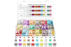 BULGILIA 180Pcs Car Fuses Assortment Kit, Blade Automotive Fuses, Standard & Mini & Low Profile Mini Size (2A 3A 5A 7.5A 10A 15A 20A 25A 30A 40A), Ersatzsicherungen für Auto RV Truck Motorcycle Boat