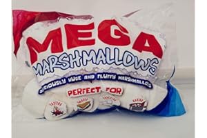 Mega Marshmallows – Extra Large – 600 g – Parfait pour barbecue, rôti, cuisson, smores et snacks