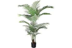 ‎FOPAMTRI Fopamtri Künstliche Areca Palme 160 cm Fake Palm Tree 17 Stämme Faux Tree für Indoor Outdoor Modern Decor Feaux Dypsis Lutescens Pflanzen im Topf für Home Office (1 Stück)