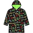 ThePyjamaFactory Boys Video Game Controller Fully Lined Luxury Gaming Fleece Hoodie, Oversized Fleece Blanket Hoody For Kids Black