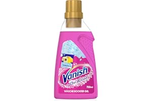 ‎VANISH Vanish Oxi Action Gel Pink – 1 x 750 ml – Fleckenentferner und Wäsche-Booster Gel ohne Chlor – Für bunte Wäsche