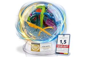 GOODS+GADGETS® 3D Kullabyrint Magic Maze Ball - 5 Nivåer | Pusselboll med UFO-grepp - skicklighetsspel för barn och vuxna - t