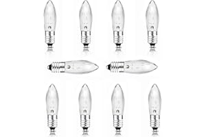 SCNNC Light Bulbs E10 24V 3W, Candle Arch Bridge Replacement Warm White 2700K, Tapered MES Spare Christmas Bulb for Bridge Arch Fairy Lights Candlestick, Pack of 12
