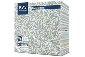 PAW DECOR COLLECTION PAW - Servilletas Papel Airlaid (40 x 40 cm) I 50 Piezas I Servilletas de Tela I Ideal para Bodas, Bautizos, Comuniones, Cumpleaños I Decoración de Mesa I Similar al Tejido I Rama de Sauce