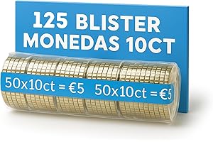 ALEJANDRO FUENTES AF® - 125 Blister Monedas, Pack 125 Blister Monedas 10 centimos | Formato Europeo, Organiza y Protege tu Dinero en Efectivo, Organizador de Monedas, Contador de Monedas para 10ct.
