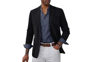 PJ PAUL JONES Americana deportiva moderna para hombre, monocolor, corte regular, tiempo libre