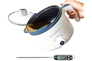 Ksedcon Electric Wax Melting Pot with Thermometer for Adult, Wax Melter for Candle Making with Pour Spout, Candle Heater Pot to Make Your Own Candles(UK Plug)