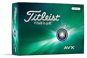 Titleist Bolas de Golf Blancas Modelo AVX de Tres Capas, Color Blanco, Caja de 12