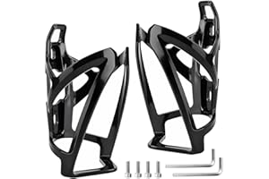 SMLOPLOM 2 portabottiglie per bicicletta, portabottiglie con materiale in policarbonato resistente agli urti, design antigraffio con bordi arrotondati, con set di attrezzi, colore: nero