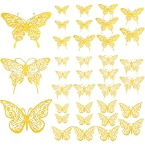 Schmetterling Wandtattoo Set – 5 Aufkleber In Gold, Für Wand Oder Fenster