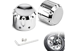 Amazicha Cache-écrous d'essieu avant chromés compatibles avec Harley Davidson Sportster Touring Electra Glide Street Glide Road Glide Dyna Softail 2008-2023