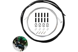 Juego de cable de palanca de cambios Wefaly de 2 m, funda con cables interiores, casquillos finales, ganchos y juntas tóricas, juego de cable universal para bicicleta de montaña, bicicleta de carreras