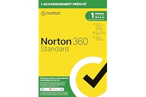 Norton™ 360 Standard 2022 |1 Appareil | 1 An d'abonnement | Secure VPN - Password Manager | Sauvegarde cloud pour PC |PC/Mac/iOS/Android - Envoi par la poste