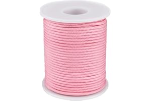 MCFANBE Cordel de Nailon para Collar Pulsera Fabricación de Joyas Accesorios para Manualidades (2mm-98feet, Rosado)