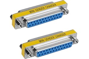 VISSQH 2 Pièces Connecteur Adaptateur de coupleur Femelle à Femelle DB25,Adaptateur changeur coupleur série DB25 25 Broches pour Connexion d'appareils