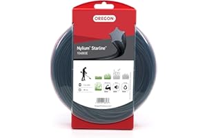 Oregon Nylon Sternförmiger Mähfaden 2,4 mm, Für hohes Gras, Unkraut, Rasen und dichte Vegetation, Strapazierfähiger Profi-Nylonfaden, Für die meisten Rasentrimmer, 2,4 mm x 90 m (104883E)