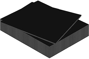 Kangaro Schaumstoffplatte Schwarz 50x70cm - 5mm - 15er Pack - DIY für Handwerk, Präsentation, Modellbau, Passepartout