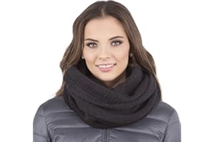 Vivisence Invernale Scaldacollo Classico da Donna in Filato Caldo Design con Toppa in Ecopelle Perfetto per Le Giornate Invernali E Le attività All'aperto
