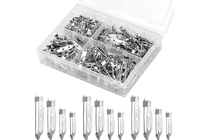 NAMOON 200 Pcs Brooch Badge Bar Pins Safety Pins, Back Clasp Safety Pins Bar Pins with Holes for Jewelry Making, Name Tags and DIY Crafts(20MM/25MM/30MM/35MM)