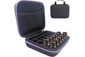 LTHERMELK Caja de almacenamiento de aceites esenciales, capacidad para 30 botellas de 5 ml, 10 ml, 15 ml, estuche rígido de viaje para botellas de aceites esenciales, color negro