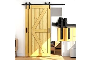 CCJH 4FT/122cm Bypass Sliding Barn Door Hardware Track Kit J Shape Hanger Set, for Double Wooden Doors Use, Single Track