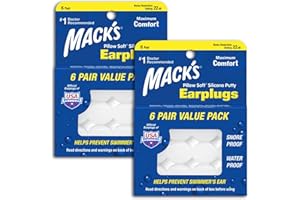 MACK'S Macks.–.Tapones de Silicona Para los Oídos Value Pack, 6.Count