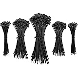 Amazon Basics Fascette stringicavo regolabili, per la gestione di cavi, 100/120/150/200/300 mm, 500 pezzi, colore: nero