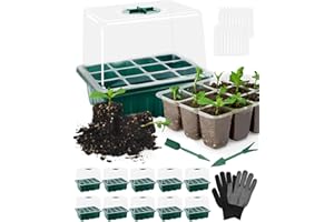 BITOYO Mini Serre pour Plantes, 10 pièces 120 Cellules Intérieure Plateau Semis avec Couvercle Rehaussés et Ventilation, Serre Interieur Bac à Semis Pépinière Boîte, pour La Germination des Graines