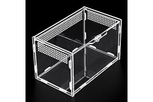 NLONLL Terrarium Transparent Acrylique Boîte d'alimentation D'insectes Boîte D'élevage de Reptiles Terrarium Insecte pour Animaux de Compagnie Rampant (20 * 12 * 12cm)