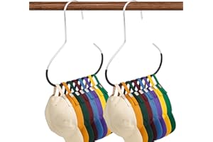 lasuroa 2pce Crochets Rangement pour Chapeaux, Acier Inoxydable Gain de Place pour Casquettes Baseball et Accessoires de Placard Noir