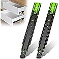SYOSI 2Pcs Drawer Slides, Soft Close Full Extension Drawer Runners 3 Folds Thicker Stainless Steel Ball Bearing Slides Cabinet Rails Track (300mm)