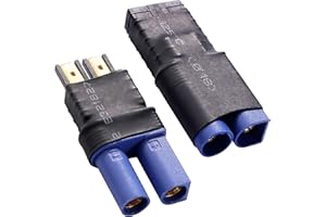 Lyeteung 2 Pièces Compatible avec Traxxas à EC5 Adaptateur, EC5 Mâle/Femelle à Compatible avec TRX Mâle/Femelle Adaptateur, pour Batterie LiPo RC