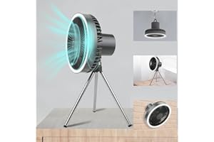 SHTALHST Multifunctional Travel Fan, 10000mAh Power Bank, 128LM LED Lighting, Wind Adjustment and Timing Function, Silent, Multiple Usage Methods, Perfect Choice for Outdoor Camping or Travel in Summer