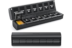 ‎AUVON AUVON Innovative Faltbare Tablettenbox 7 Tage Morgens Abends, Medikamentenbox Kompakt mit Doppeltem Schutz (Magnetverschluss), Pillendose Tabletten Organizer für Medikamente, Vitamine, Fischöl usw.