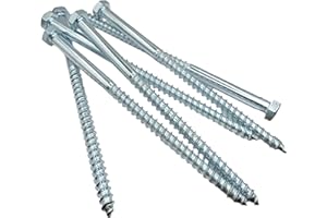 LLB 150mm M8 For Coach Screws Wood Hex Head Width 13mm Zinc Plated Sleeper Concrete Screw Hexagon Lag Half Thread Bolts Silver Long 6 inch x 0.3 inch (8mm x 150mm) Box of 4pcs