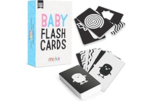 merka Cartes Mémoire Bébé à Contraste Élevé-Ensemble de 50 Cartes Mémoires en Noir et Blanc pour la Stimulation Visuelle et le Développement Cérébral / Sensoriel-Pour Nourrissons Bambins de 18 Mois+