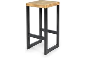 Magnetic Mobel Sgabelli Alti Bar Vintage Cucina Moderni in Ferro Industriali Design Impilabili Sgabello Alto da Bar Nero (Venge, 75 cm)